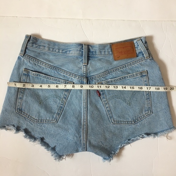 Levi’s Premium 501 High Rise Button Fly Denim Cutoff Jean Shorts - Picture 12 of 16